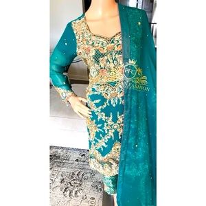 SOLD Pakistani 3-Piece Heavily Embellished Outfit